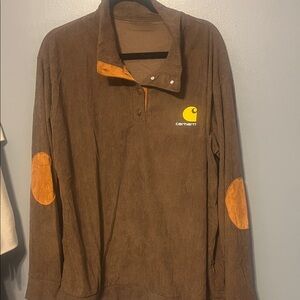 Carhartt Brown Corduroy type Pullover with Elbow patches